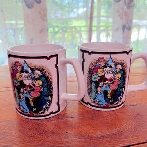 Vintage Christmas Coffee Mug Santa and Children MERRY CHRISTMAS Made JAPAN Set 2